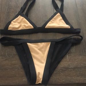 Nude And Black Bikini